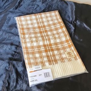 Timberland Brown and Cream Plaid Scarf